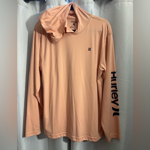 Hurley Other - Fishing Shirt Hurley UPF50 Men's Orange/Peach Hoodie with Black Logo - Medium